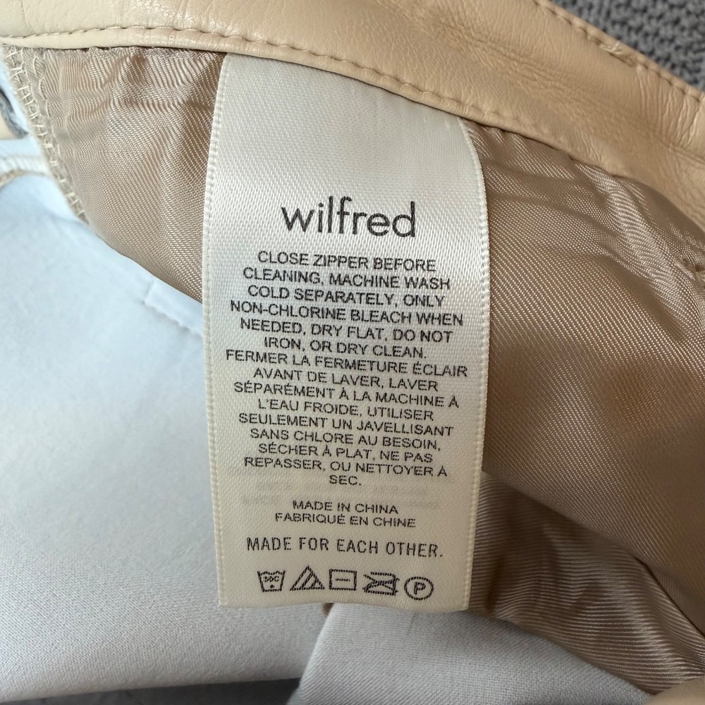 Wilfred Aritzia Melina Vegan Leather Minimalist Women 6 Cream Beige Neutral Chic - Picture 6 of 10